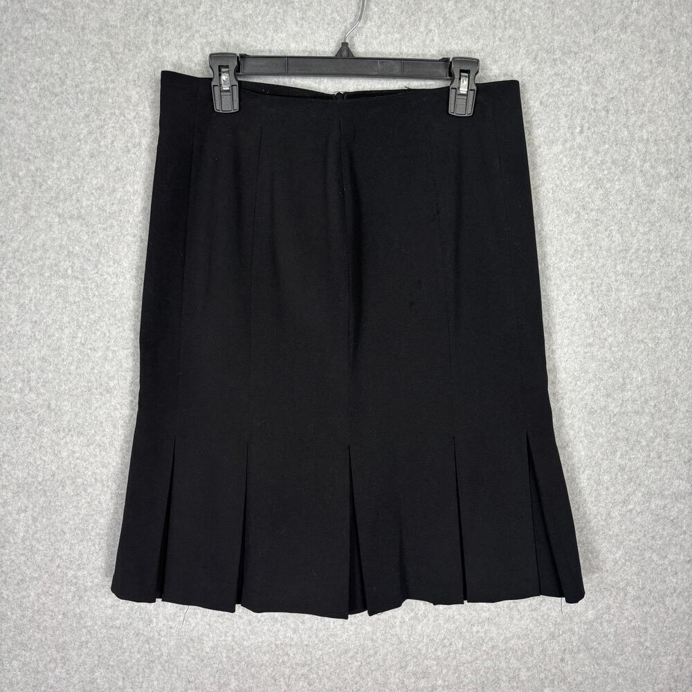 AGB Skirt Womens 6 Black Knee Pencil Pleated Flare‎ Classic Career Church READ